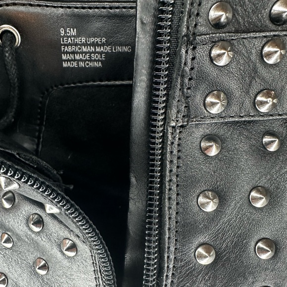 Gianni Bini Studded Lace Up Ankle Boots Black Block Heel Buckle Women’s 9.5 - Picture 9 of 11